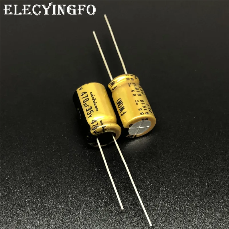 5 шт./50 шт. 470 мкФ 35 в NICHICON FW серии 10x16 мм 35V470uF HiFi аудио конденсатор|Конденсаторы| |