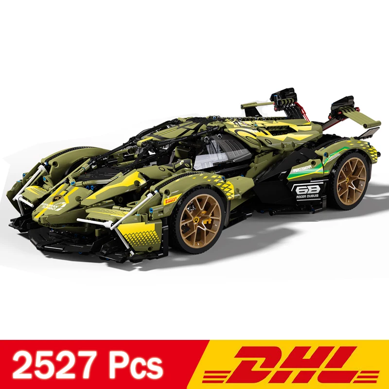 

Brand New Super Car Building Blocks Concept Sportcar Kits Lamborghinis V12 Vision Gran Turismo Racing 2527Pcs Bricks Toys