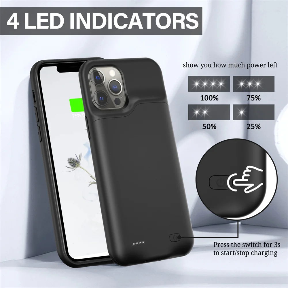 Cena Etui Do ładowarki Do IPhone 11 12 Pro Max Etui Do ładowania Przenośne Etui Na Bank Mocy Do IPhone X XS XR Max 6 7 8 6S Plus