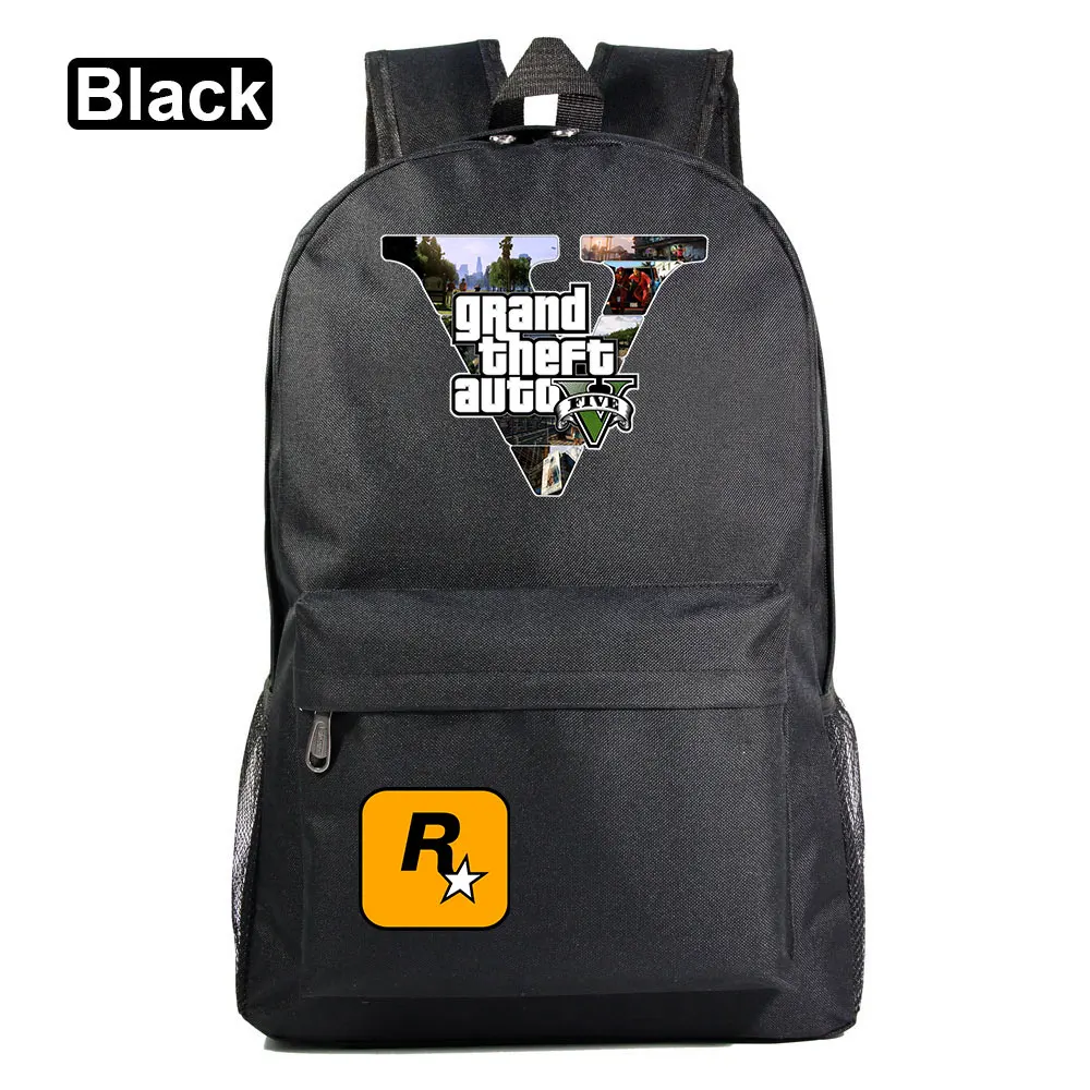 A34-01 Подарочные игры с героями мультфильмов, GTA5, клетчатая школьная сумка ярких цветов для мальчиков и девочек, женский рюкзак, школьные сумки для подростков, холщовые мужские школьные рюкзаки - Цвет: A34-01
