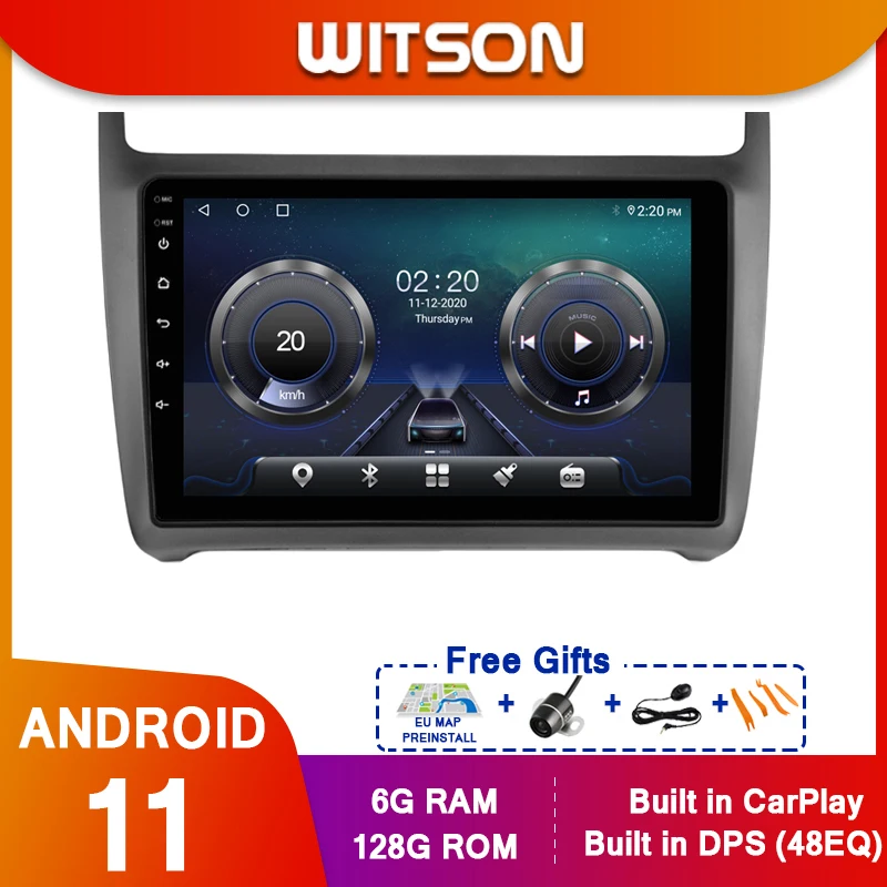 Автомагнитола WITSON 9 дюймов Android 11 GPS мультимедийная навигация для Volkswagen Polo 2012-2015