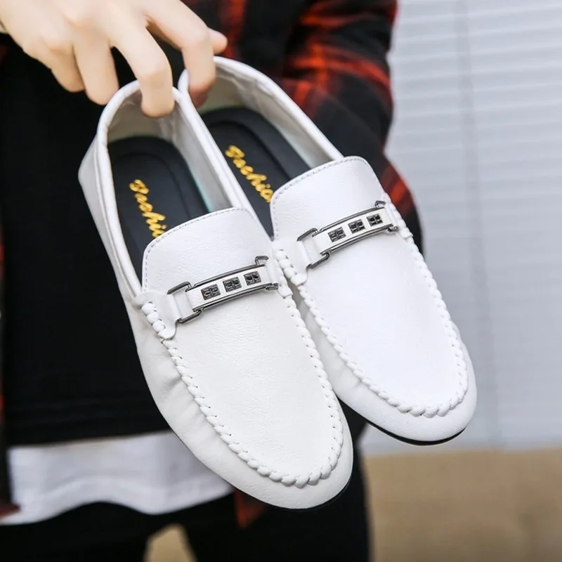 

Men Casual Shoes Luxury Brand Mens Loafers Moccasins Breathable Slip on Black Driving Shoes Leather Sneakers Calzado Hombre
