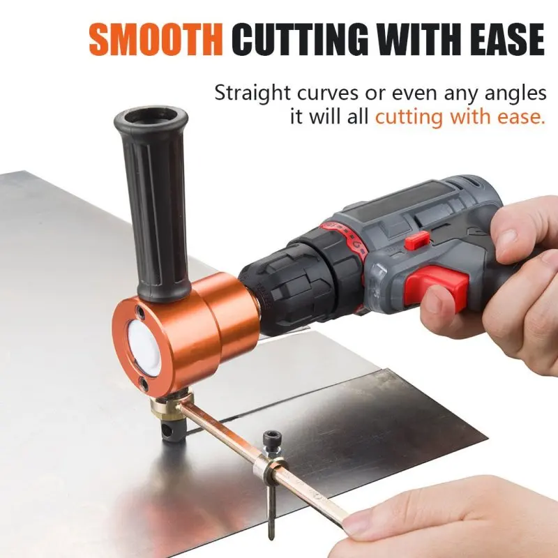 

Double Head Sheet Nibble Metal Nibbler Saw 360 Degree Adjustable Drill Attachment Free Cutting Tool Nibbler Sheet Metal Cut