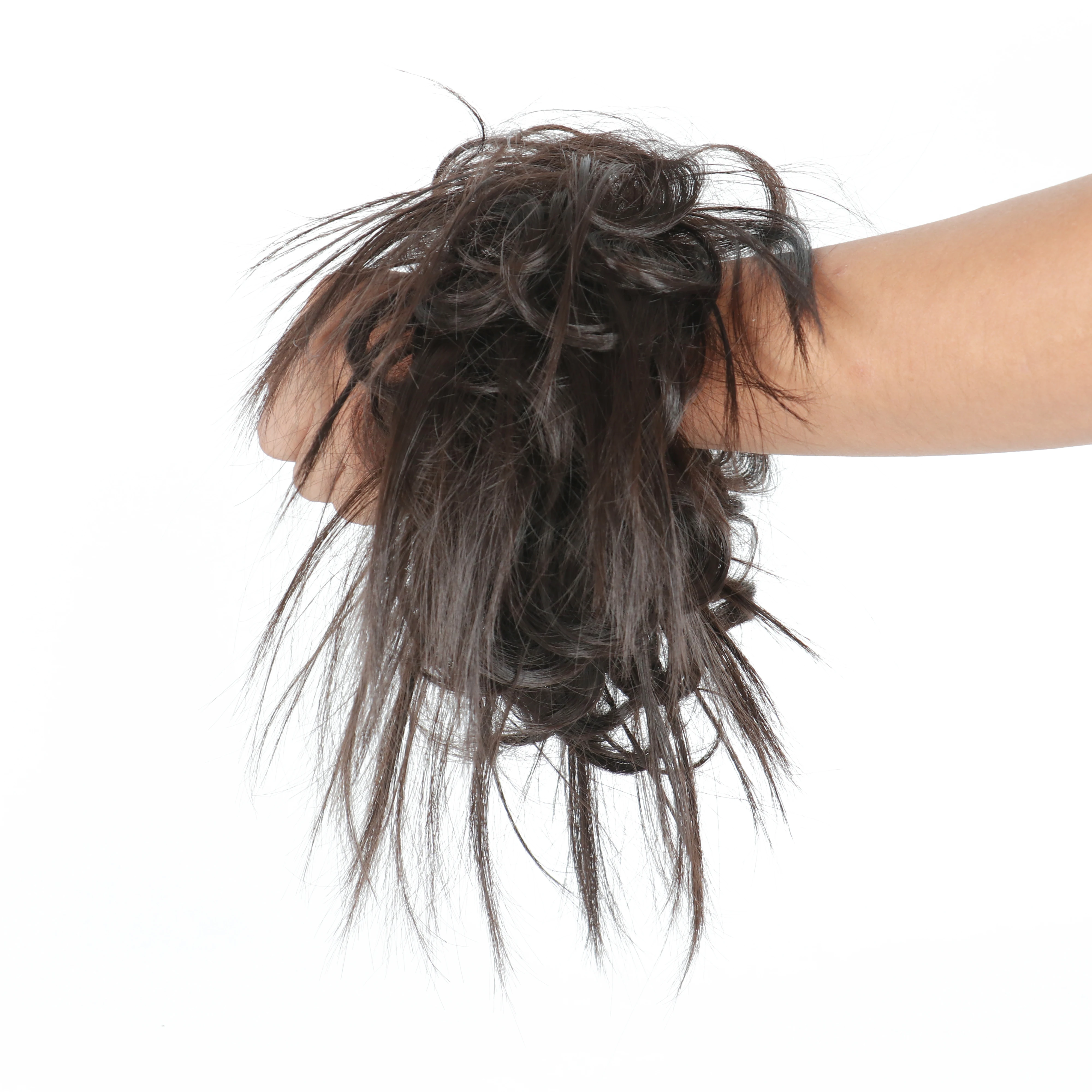 7 дюймов грязный булочка взъерошенные волосы эластичная лента шиньон кудрявые