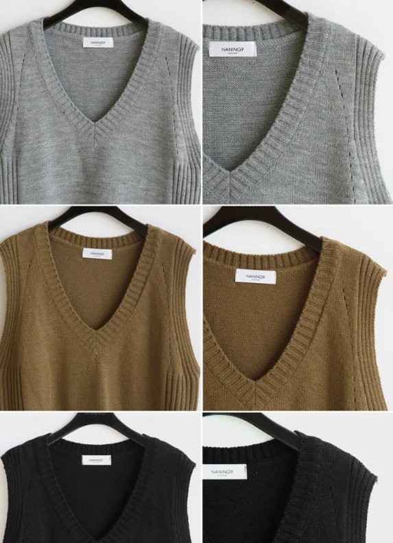 

Solid Loose Sweater Spring Autumn Women's Vest Knitted Vest V Neck Joker Knitted Vest Womens Vests Winter Outerwear Plus Size