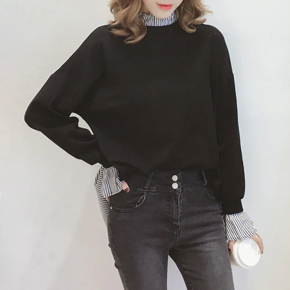 Женская блузка с длинным рукавом весна осень 2020 корейская мода в полоску стиле