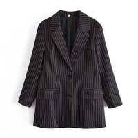 high quality jacket women suit office 2022 new fashion autumn and winter striped loose long sleeved female blazer all match