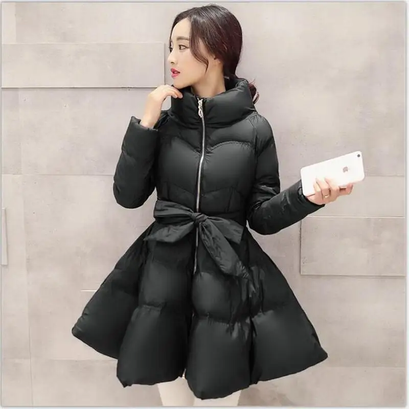 Зимнее женское пальто теплая верхняя одежда стеганая хлопковая куртка женская
