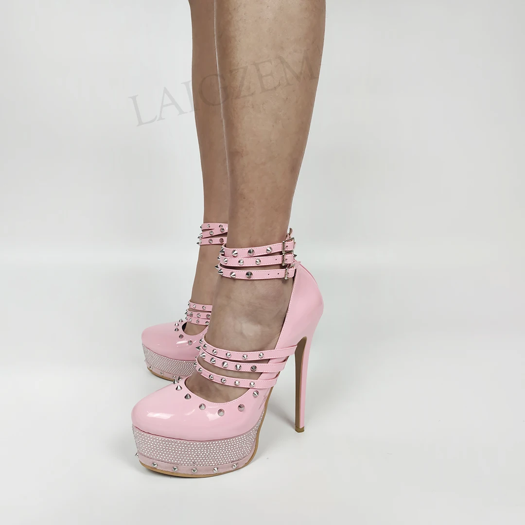 Туфли лодочки женские на платформе и каблуке с шипами|Женские туфли| |