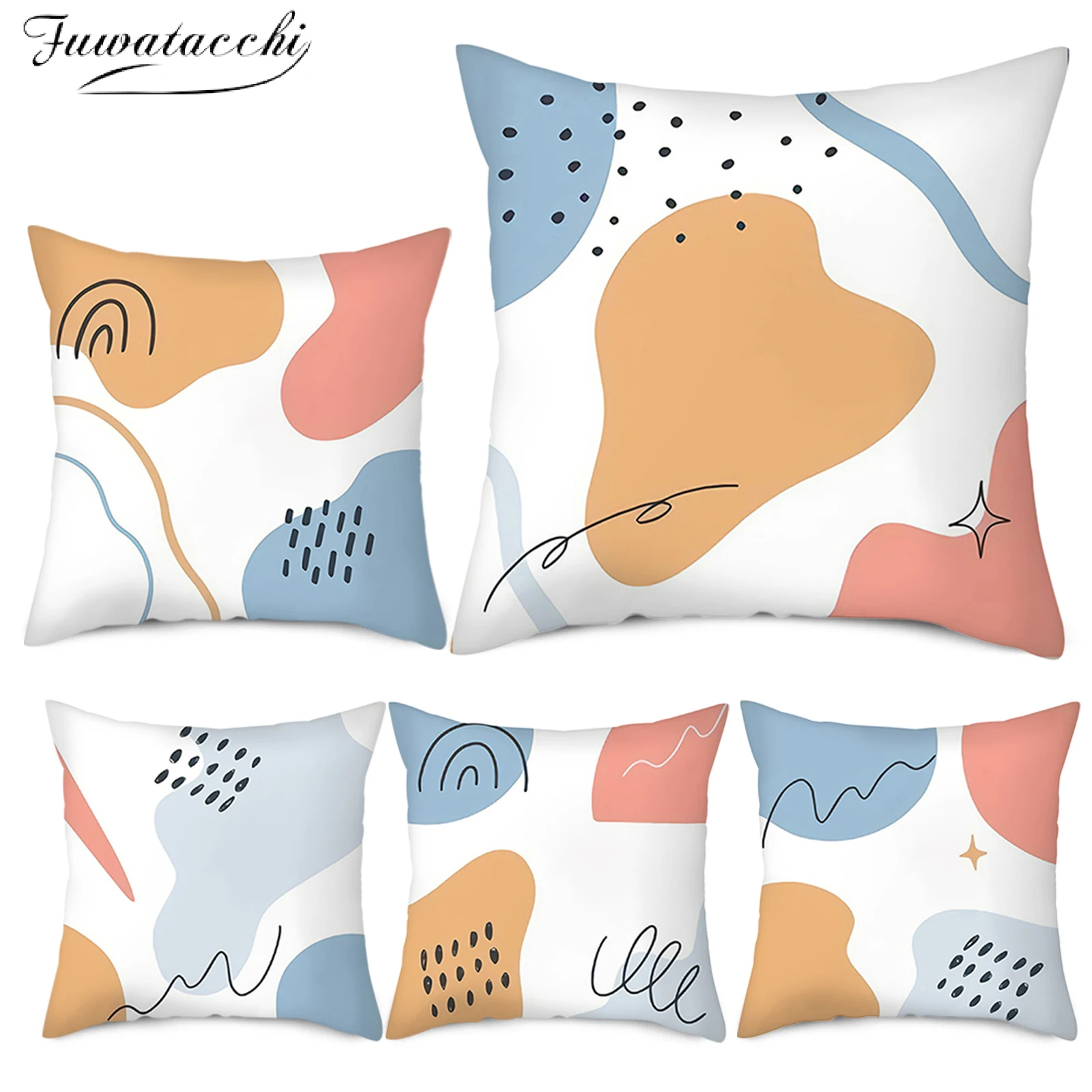 

Fuwatacchi геометрический чехол для подушки с принтом Абстрактная живопись декоративные наволочки для украшения дома, дивана, автомобильные че...