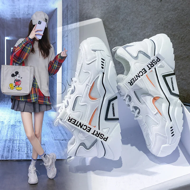 

Women Spring Fashion New Lightweight Sneakers Outdoor Sports Breathable Mesh Comfort Running Shoes Lace Up Zapatillas De Mujer