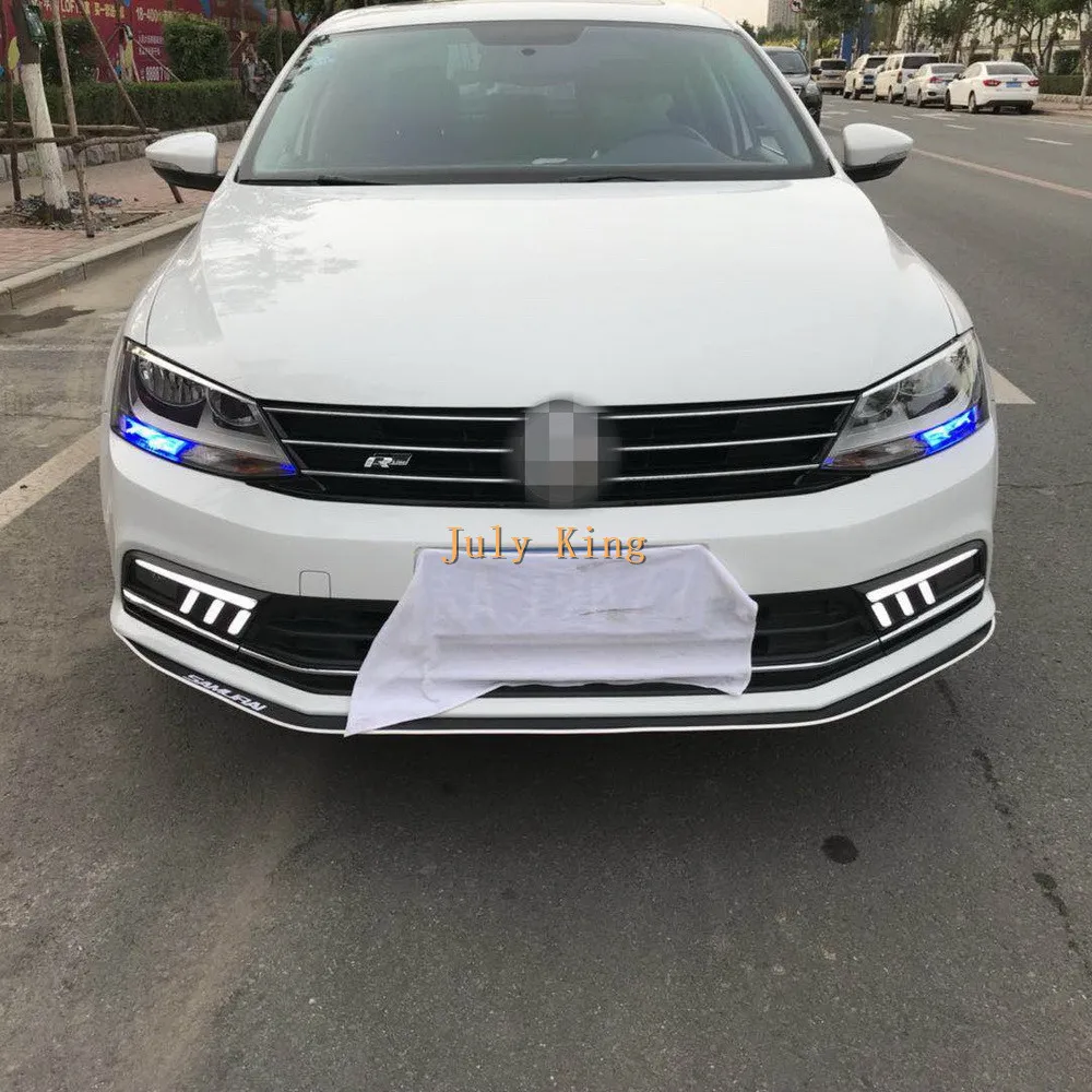Июля King светодиодный Габаритные огни чехол для фары Volkswagen Jetta Sagitar 2016-18