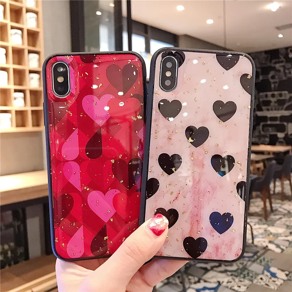 Роскошный золотой фольгой love чехол для samsung Galaxy S9 S8 плюс крышка для samsung Note 8 S9 note 9 10 чехол s10 плюс s10e J4 J6 J8