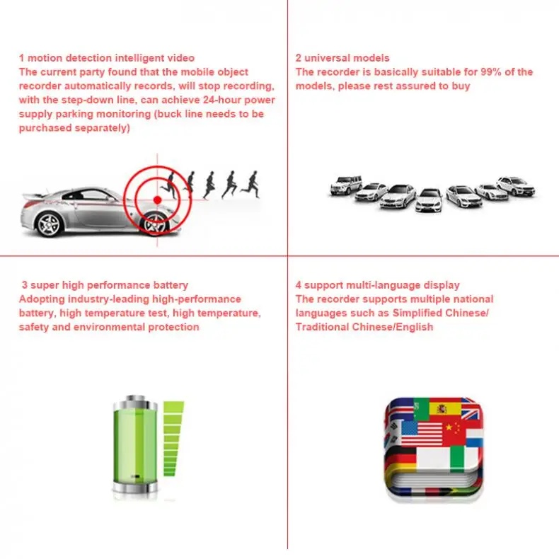 4 3 дюймов Двойной объектив Видеорегистраторы для автомобилей Камера Full HD 1080P 170