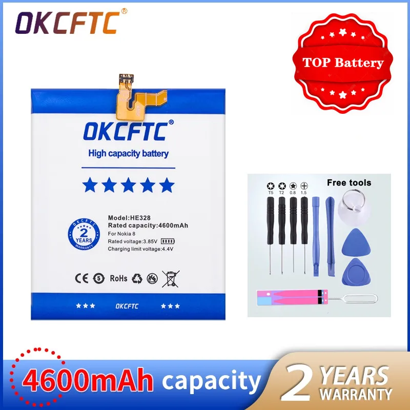 

HE328 4600mAh Battery for Nokia 8 Nokia8 TA-1004 N8 H 328 Batteries