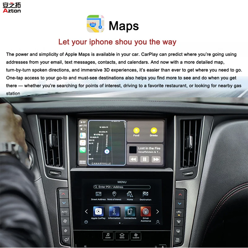 Автомобильный Android AirPlay Apple CarPlay для Infiniti Q50 Q60 Q70 QX50 Q50L 2015 2016 2017 2018 2019 WIFI беспроводной