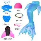 Детский костюм Русалочки, брикет для плавания, шорты, очки, косплей-костюм, плавательный костюм