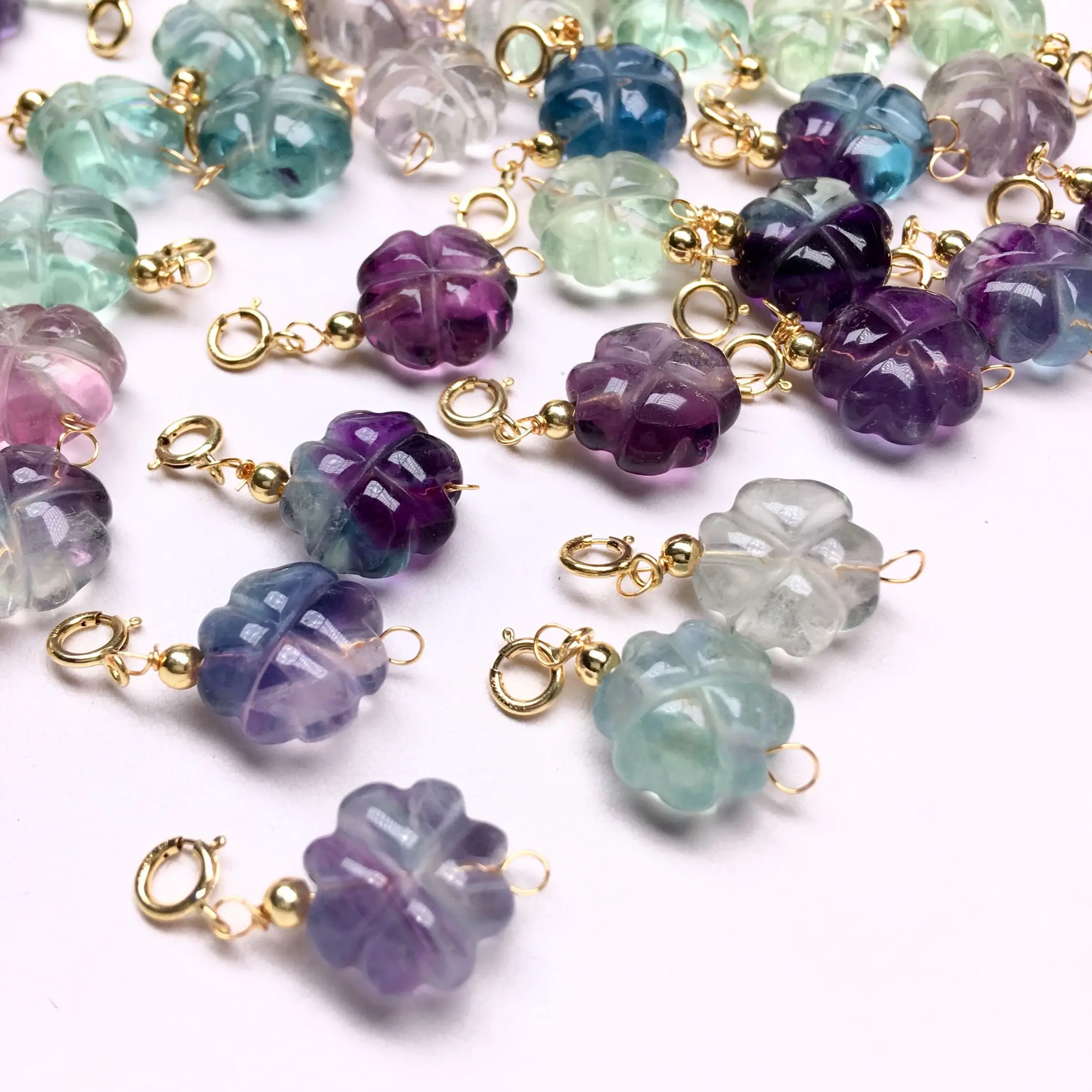 Бусины флюорит с вырезами 10/12 мм для изготовления ювелирных изделий сделай сам FPPJ