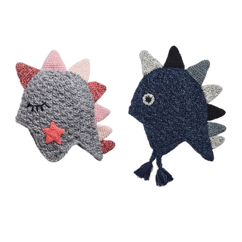 Осень-зима 2020 вязаная вручную шапка для маленьких мальчиков и девочек детская