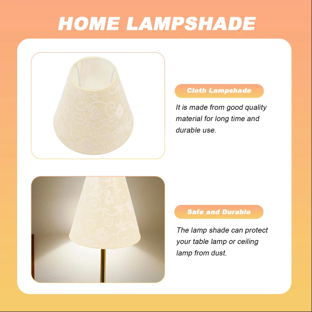 

3Pcs Embroidery Design Lampshade Waterproof Cloth Light Cover for Hotel Beige