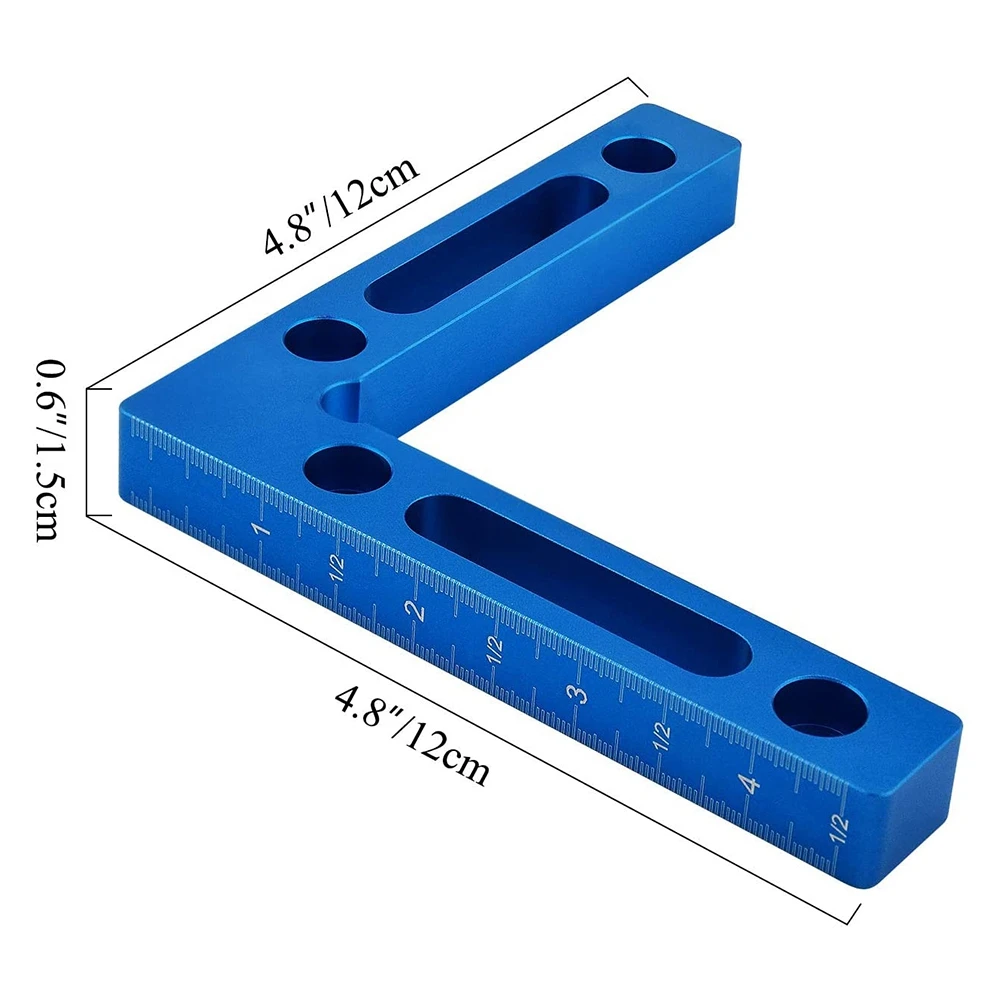 

NEW-Aluminium Alloy 90 Degree Positioning Squares (12X12cm) Right Angle Clamps Woodworking Carpenter Tool for Picture Frame