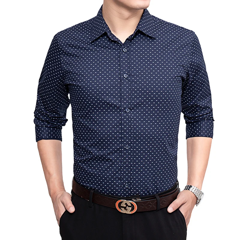 

New Arrival Fall Shirts Men Printed All Cotton Korean Style Blusas Masculina Youth Slim Original Custom Shirt Male Casual Tops