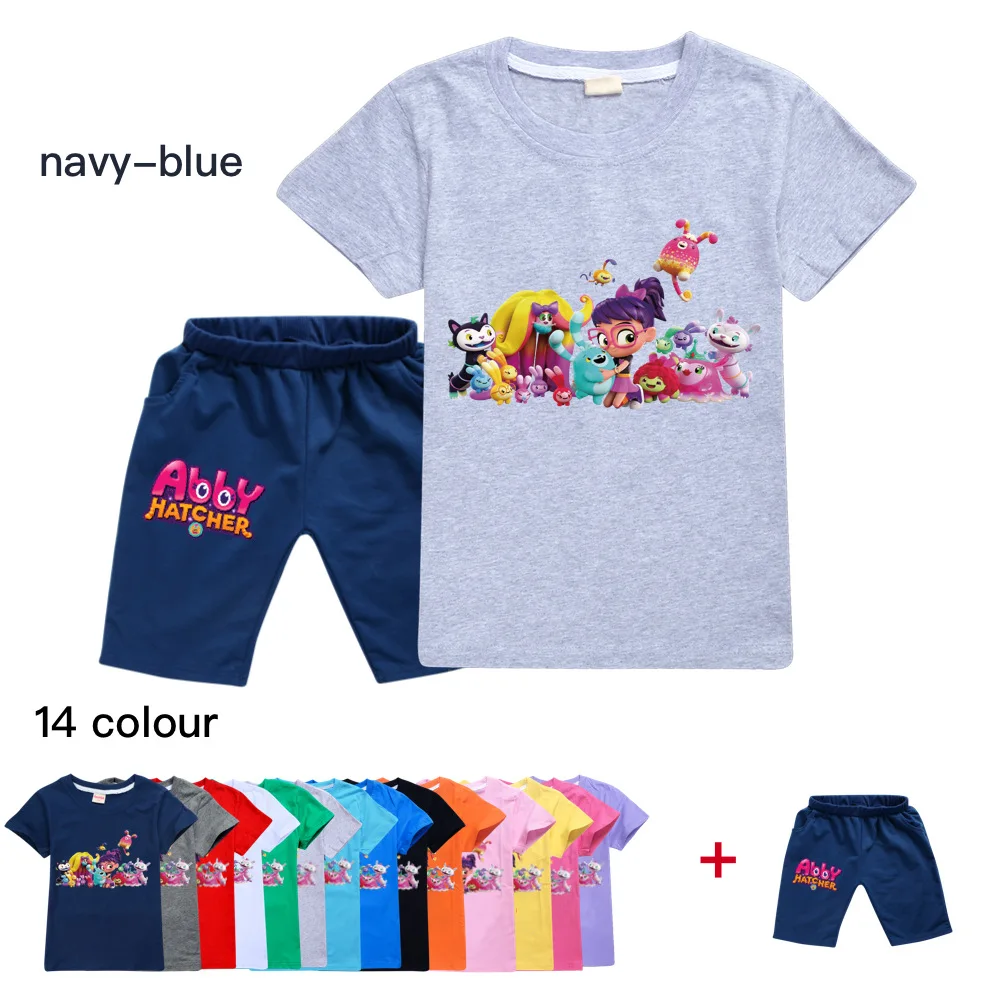 

Abby Hatcher A Kids Clothes Cotton Sport Tracksuits Children Sweatshirt T-shirts Suit Cartoon Set Teenager Boys Girls Clothing