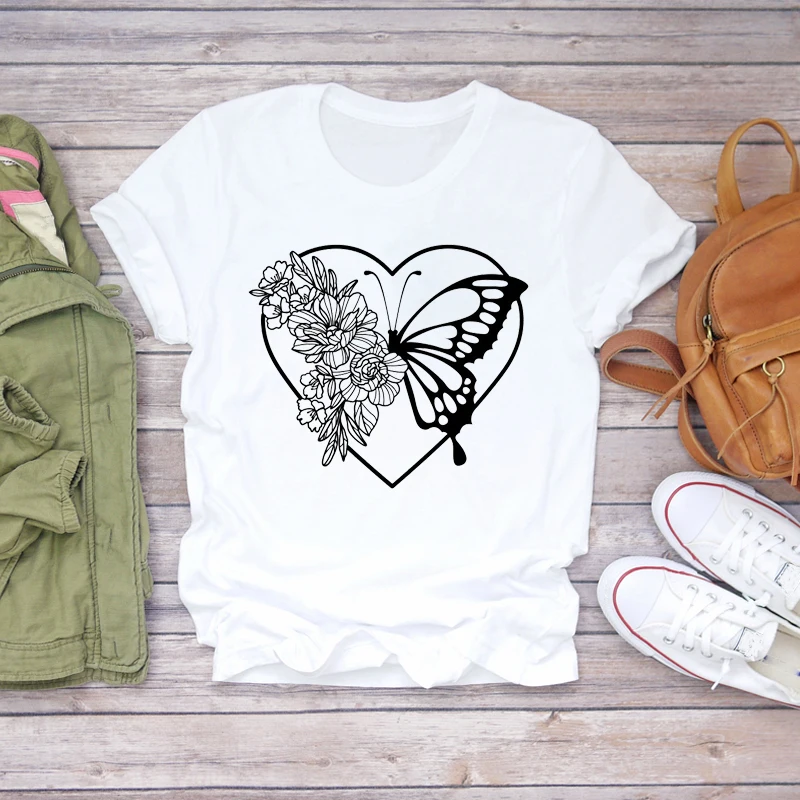 

UETEEY Women T-shirts Hot Balloon Space Travel Cute Girl 90s Fashion Womens Graphic T Top Ladies Print Lady Shirt Female Tee