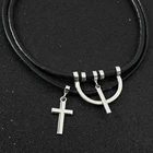 Ожерелье с подвеской-крестом Keisuke Baji, многослойное кожаное колье-чокер в стиле панк, для косплея, для мужчин