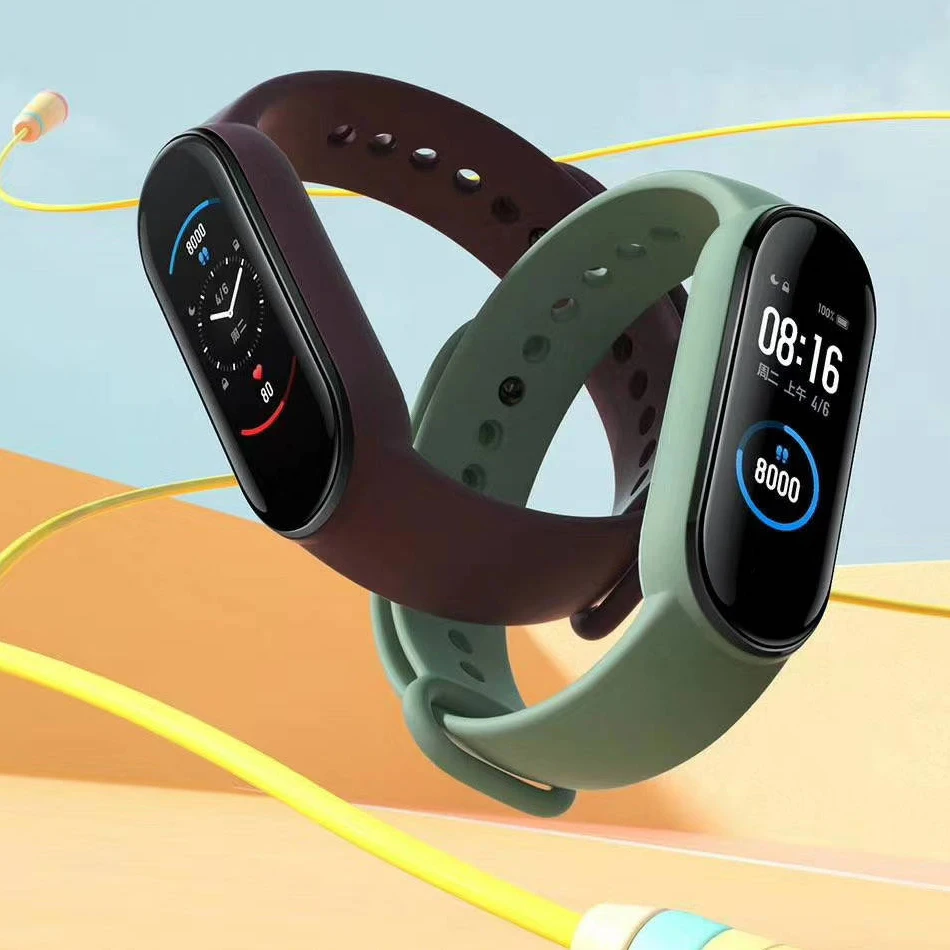 Новый смарт браслет Xiaomi Mi Band 5 с цветным дисплеем 1 дюйма фитнес трекер Miband монитор