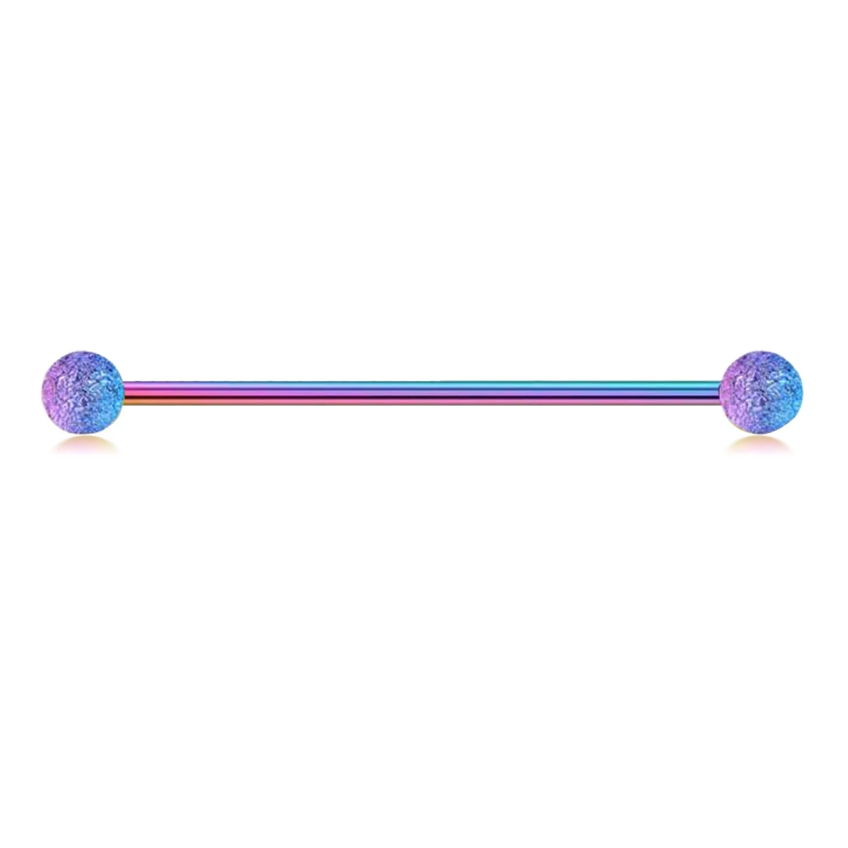 rainbowr glliter TIANCIFBYJS 14 г нержавеющей УФ штанга фабричного производства для женщин мужчин серьга в козелок пирсинг ювелирные изделия 1 1/2 дюйма 1 шт - Окраска металла: rainbowr glliter