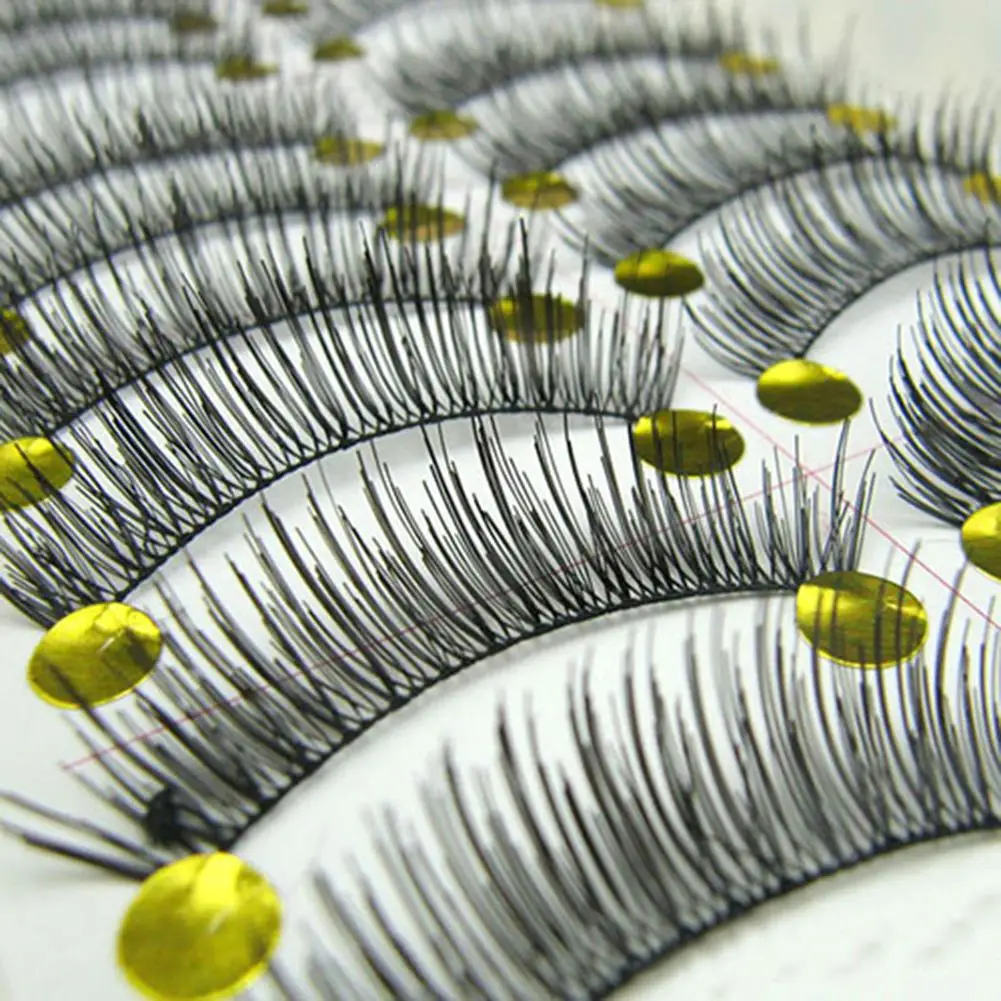 10 пар Черные Длинные крестовые ресницы толстые свадебные накладные вечерние