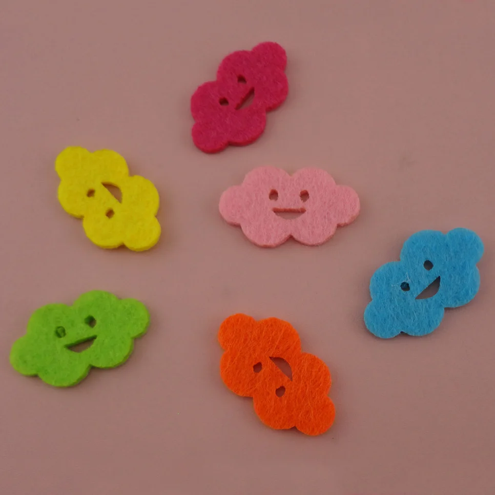 200 шт. Детские фетровые нашивки с рисунком улыбки и облаков 2 см х 3 4 | Дом сад