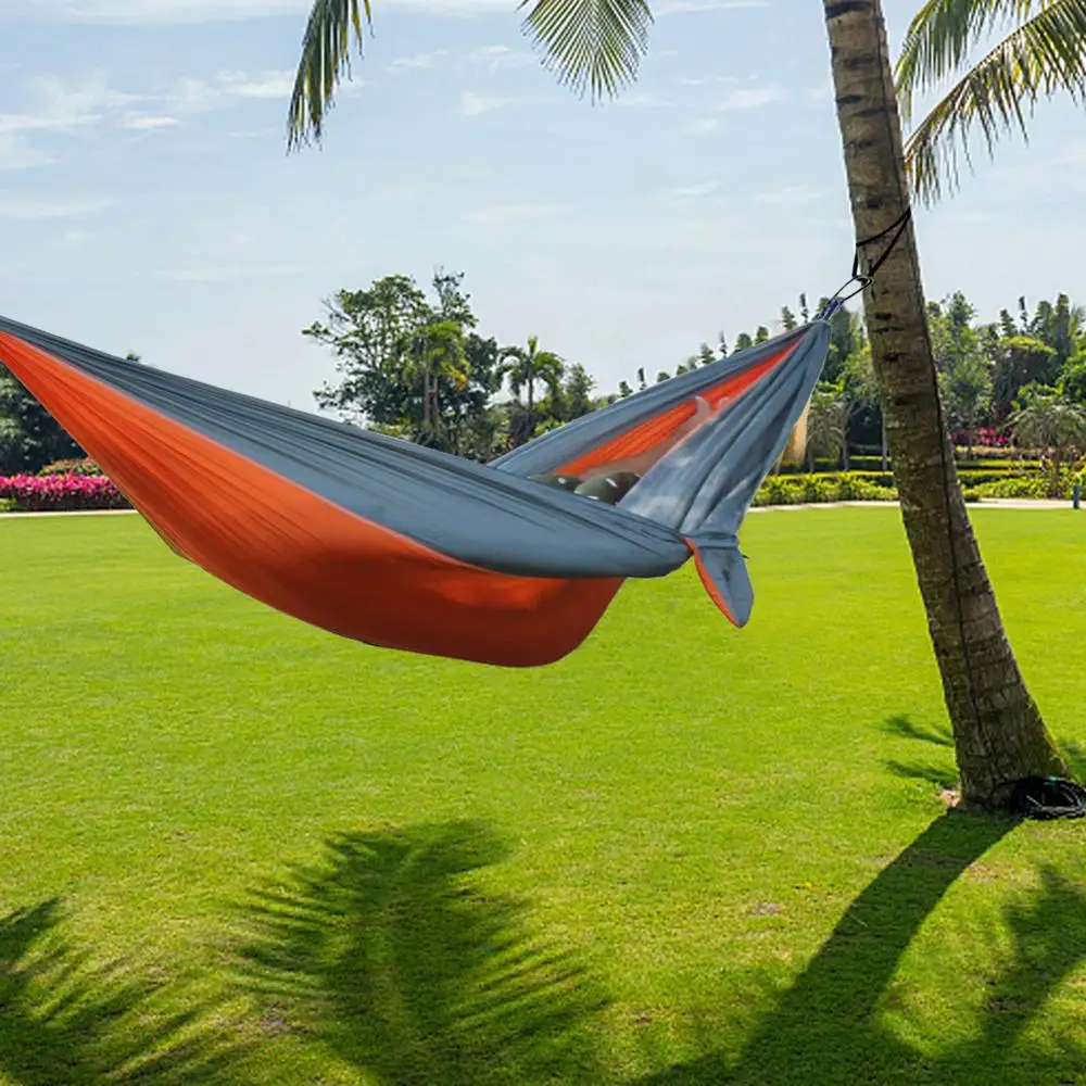 

Hiking Hunting Camping Hammocks Outdoor Nylon Hanging Swing Chair Bed Portable Garden Hammocks with Buckles Ropes Storage Bag