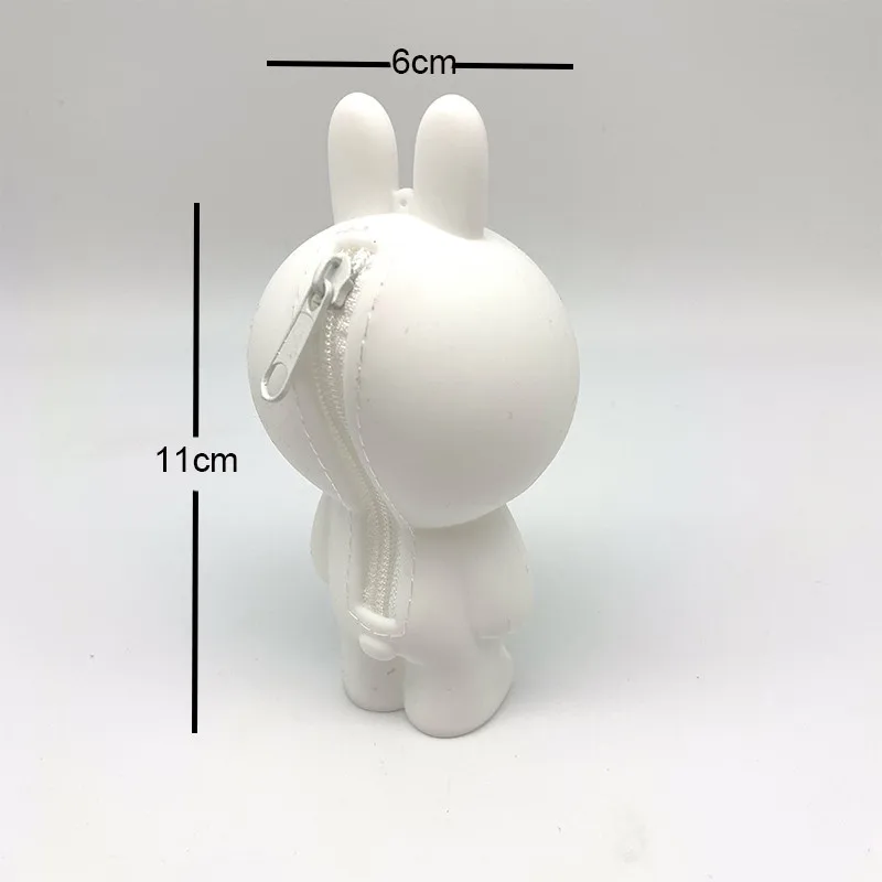 small rabbit coinbag Корея 3D силиконовые школьные принадлежности Карандаш Чехол Молния сзади Для женщин косметичка милый Connie с мультипликационным принтом «кролик» для офисных принадлежностей для подарков - Цвет: small rabbit coinbag