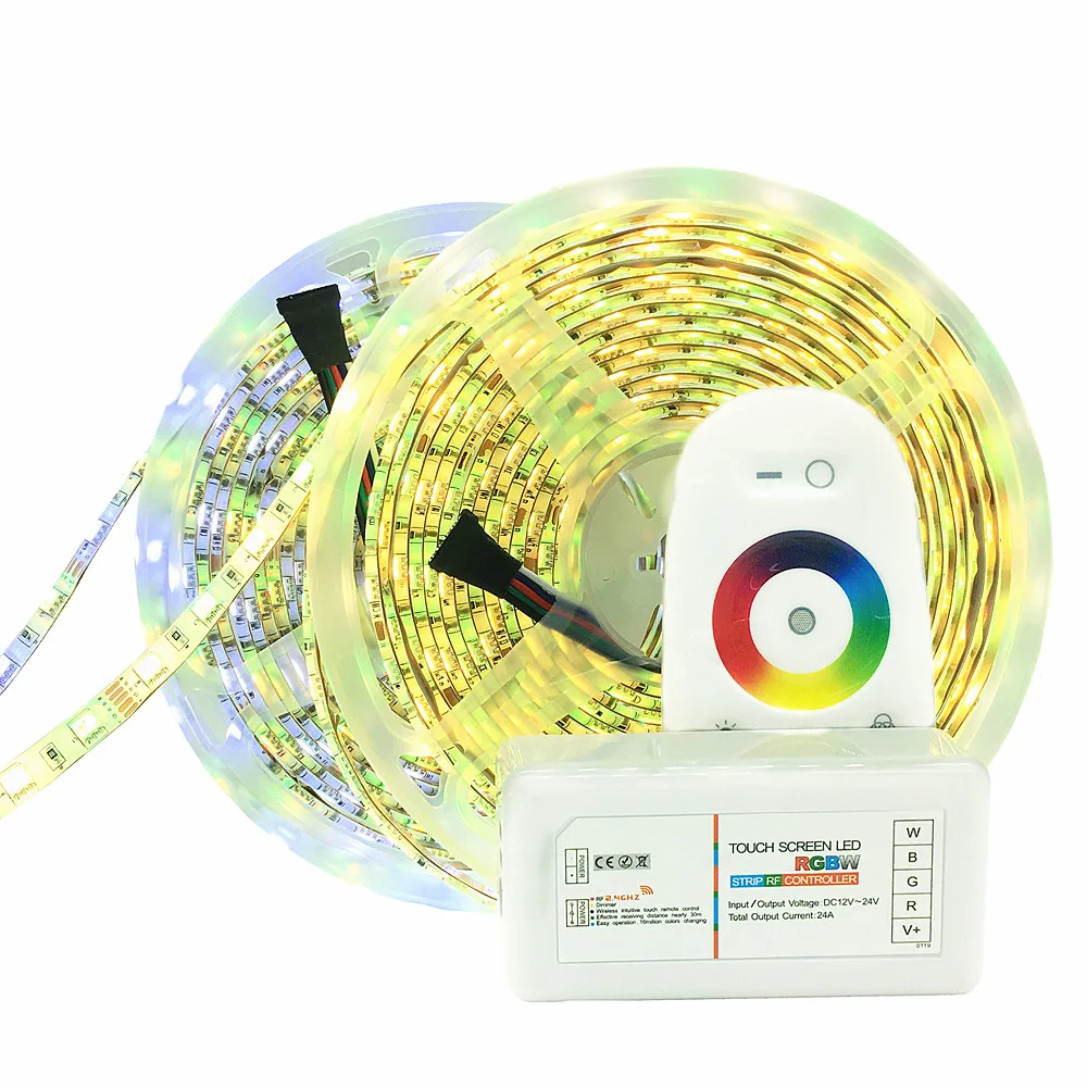 

12V 5050 LED Strip RGB / RGBW /RGBWW Touch Screen Color Changeable Flexible LED Light+Remote Controller+Power Adapter 5m 10m Set