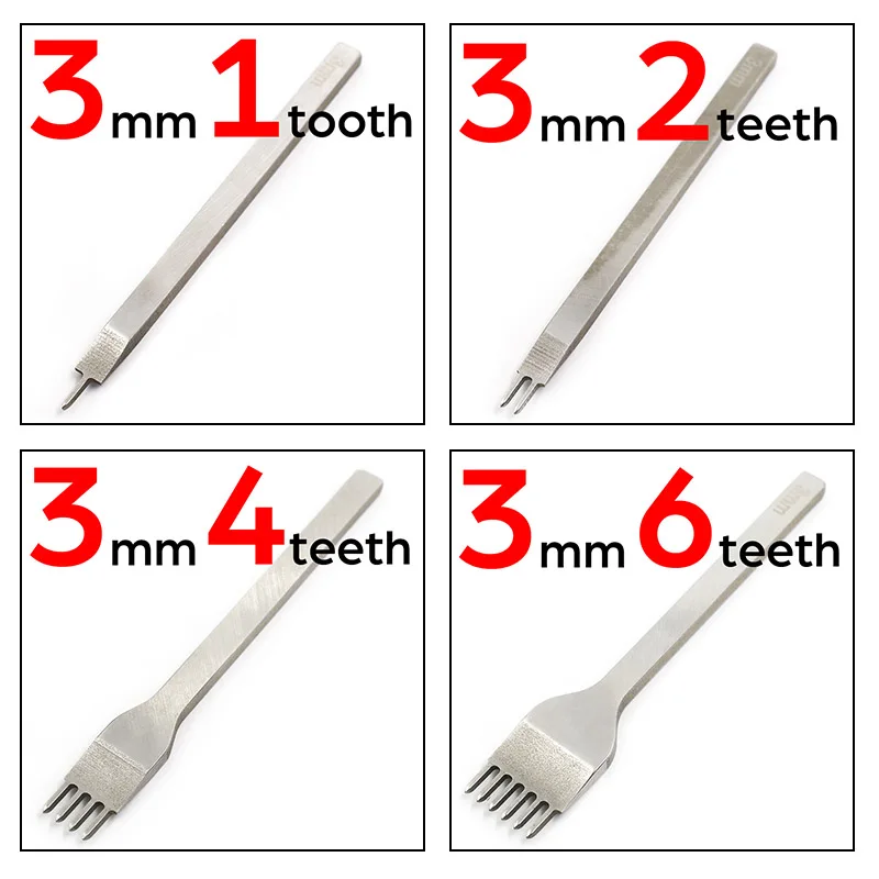 3/4/5/6mm Spacing Punch Tool For Leather Hole Punches Lacing Stitching Sewing DIY Craft Tools 1/2/4/6 Prong Bai Gan | Дом и сад