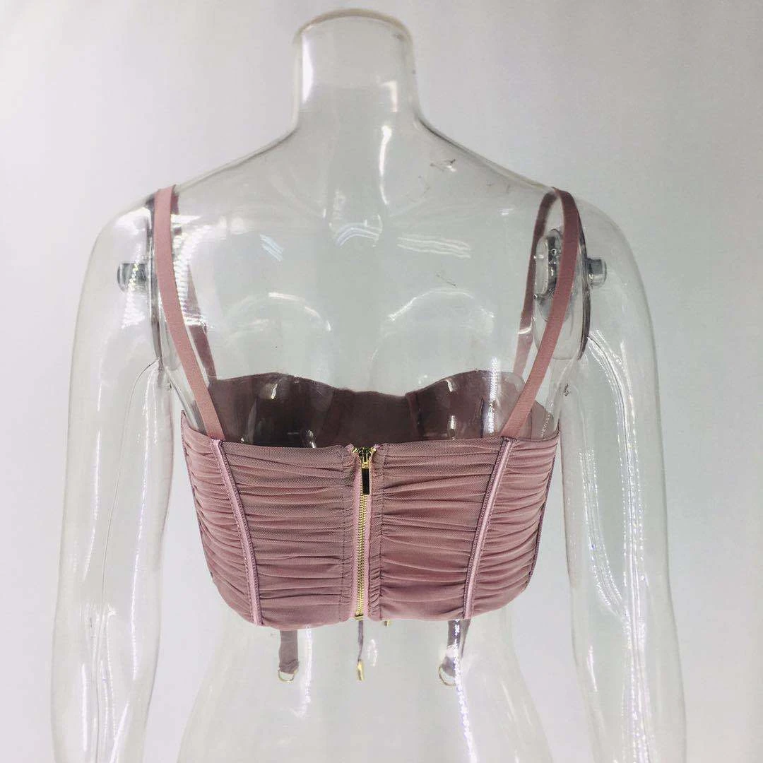 Casual Top Women Lace Up Camis Camisole 2020 Summer Sexy Sleeveless Slim Low Chest Tops | Женская одежда