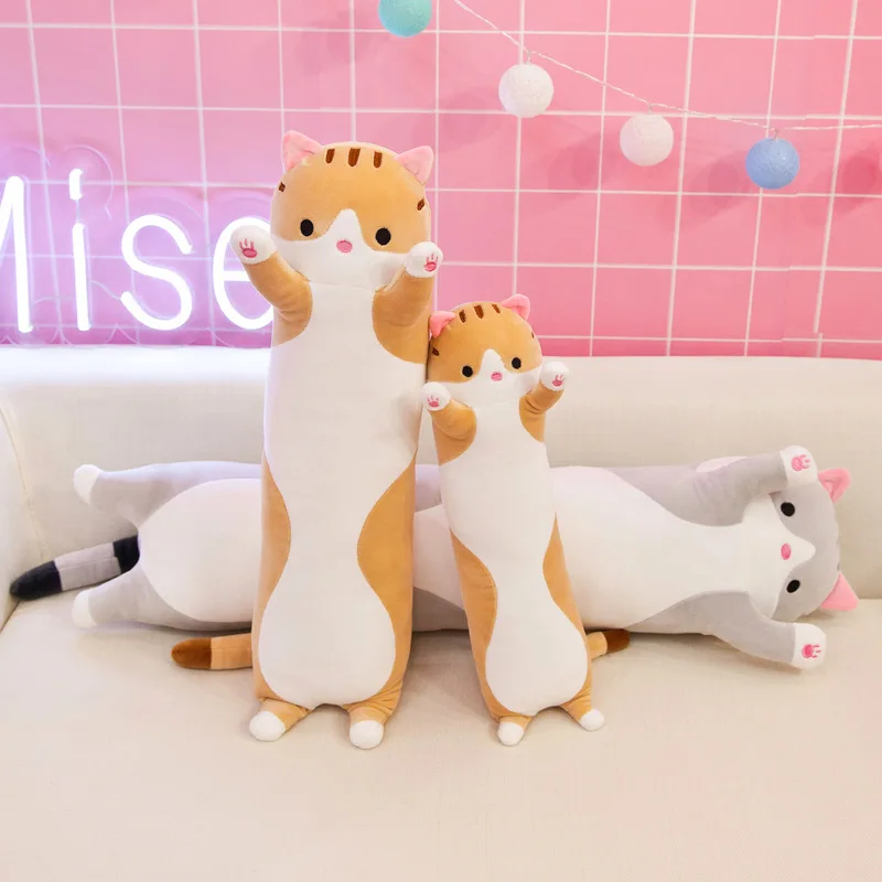 Soft/Cute /Plush /Long cat/pillow/Cotton doll toy Office lunch Sleeping Pillow Christmas gifts birthday girls | Дом и сад