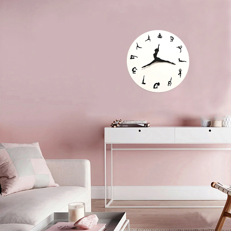 Высококачественные настенные часы для йоги гибкие бесшумные современные