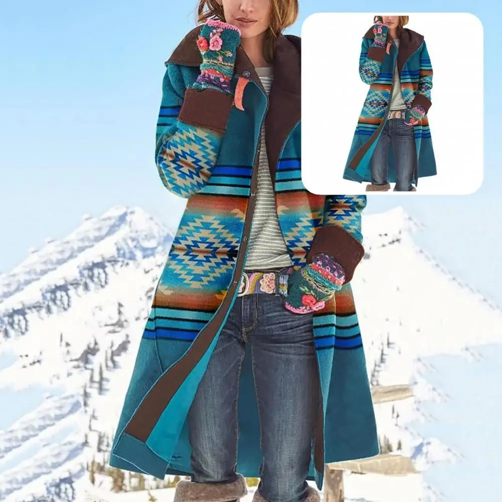 

Windproof Cotton Blend Casual Loose Shawl Vintage Coats for Daily Wear