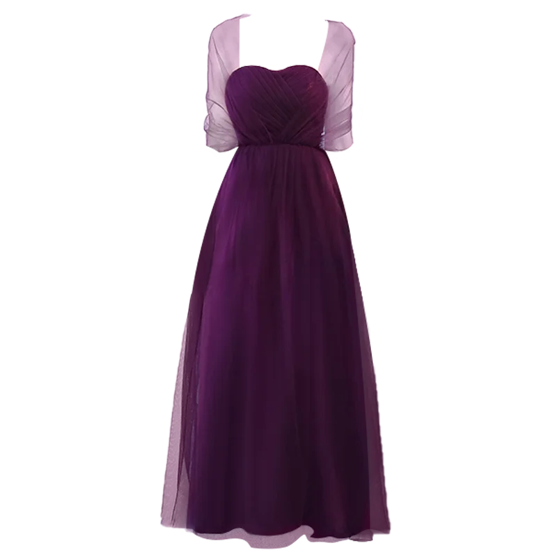 Фатиновое платье подружки невесты Элегантное Длинное простое для гостей