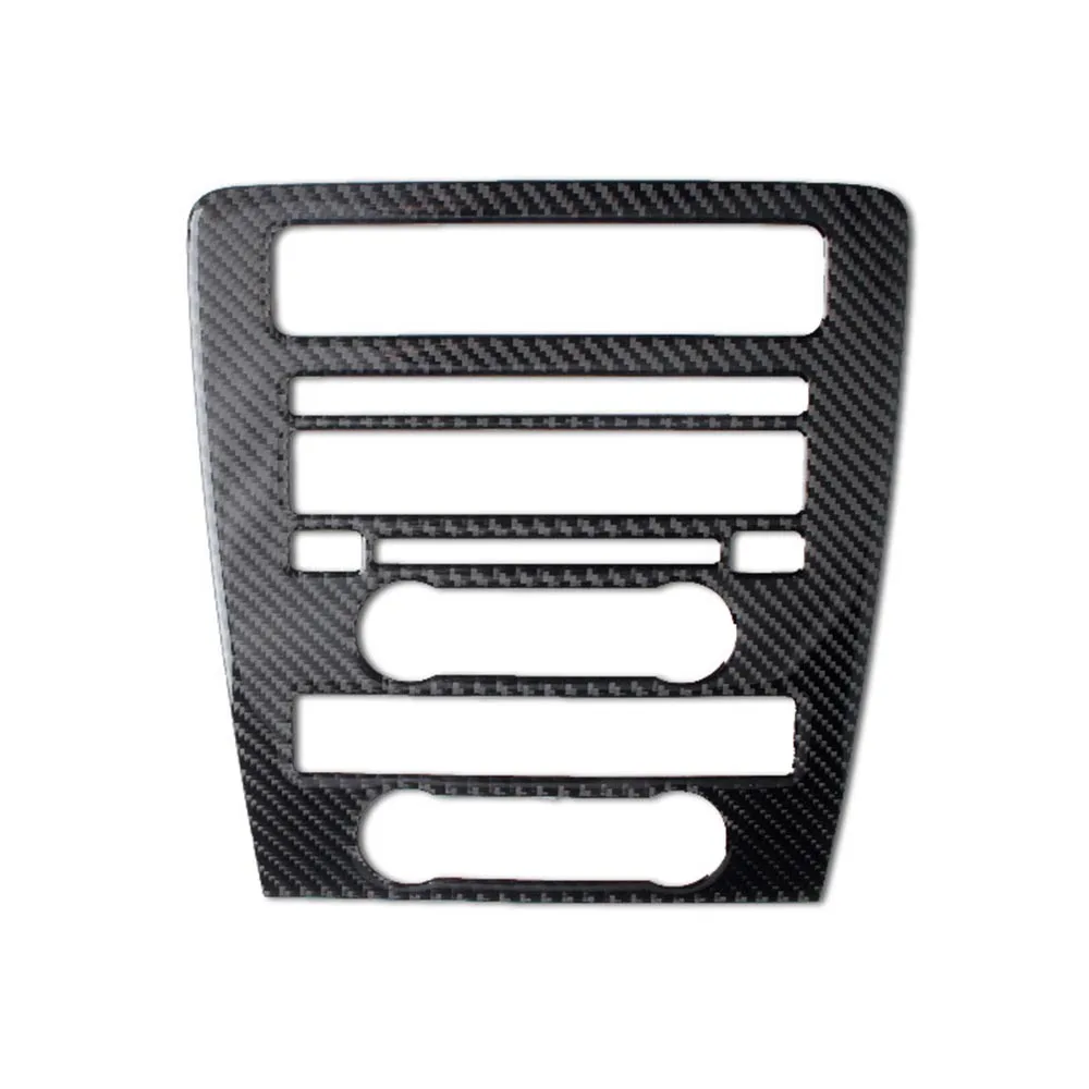 

For Ford Mustang 09-13 CD Panel Cover Trim Black Carbon Fiber Center Durable