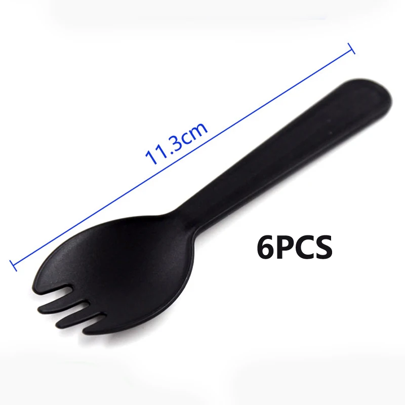 6 шт. одноразовая пластиковая ложка для кемпинга вилка столовая посуда походная
