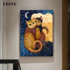 Настенные художественные постеры с изображением цветов, бабочек, звездного неба, котов, пар, абстрактные животные, картины на холсте для гостиной, картины для украшения