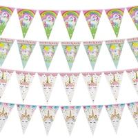 paper unicorn 1st birthday banner happy birthday party decorations kids little mermaid flag baby shower banner wedding garland