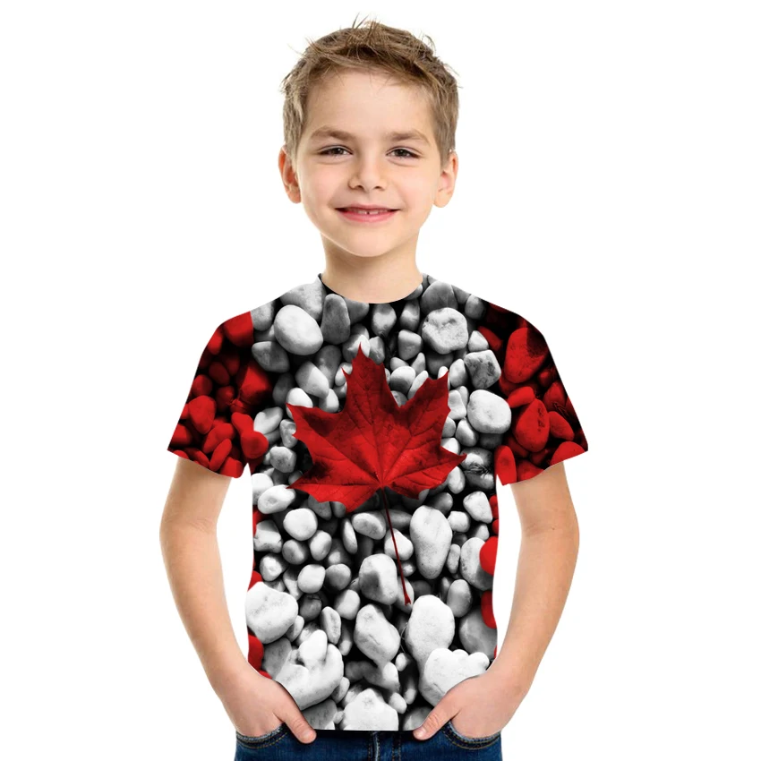 

2021 New Summer 3D Children's Clothing Short-sleeved Printing Boy's T-shirt Hip-hop Cool Pattern Casual Loose Clothing 4T-16T