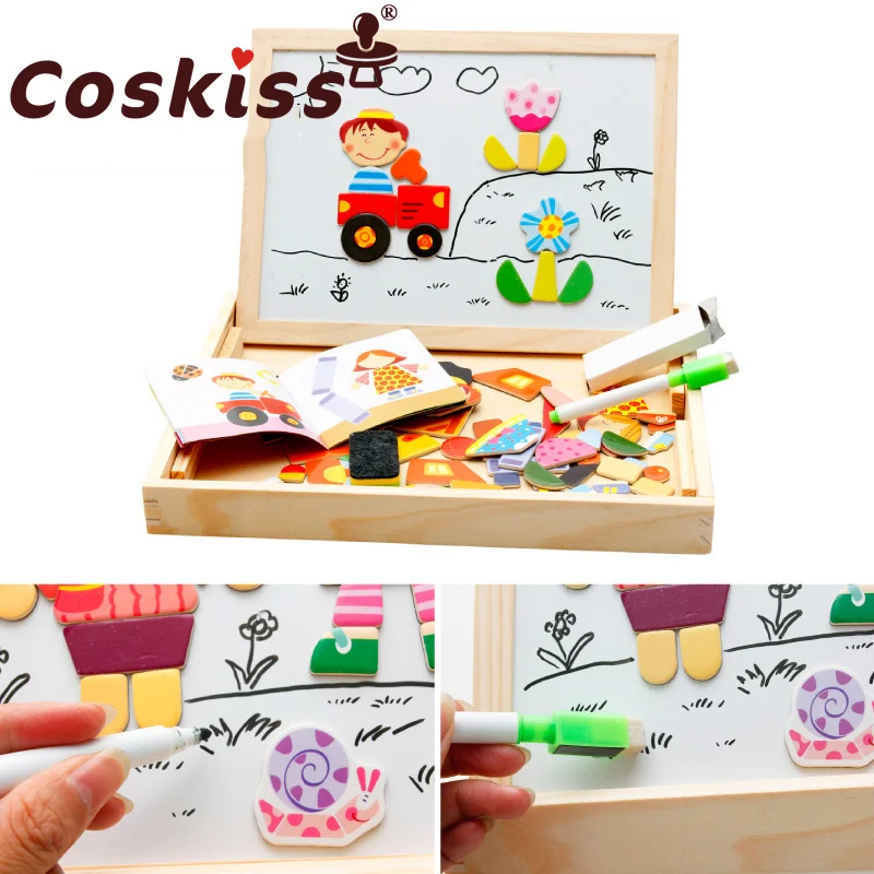 

Coskiss Wooden Puzzle Toys For Children Wood 3D Cartoon Animal Puzzles Intelligence Kids Early Educational Toys For Children