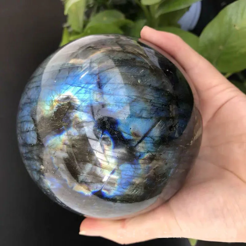 

100% High Quality Natural Labradorite Crystal Ball Polished Sphere Glossy Moonstone Crystal Stone Healing Home Gifts 1pcs