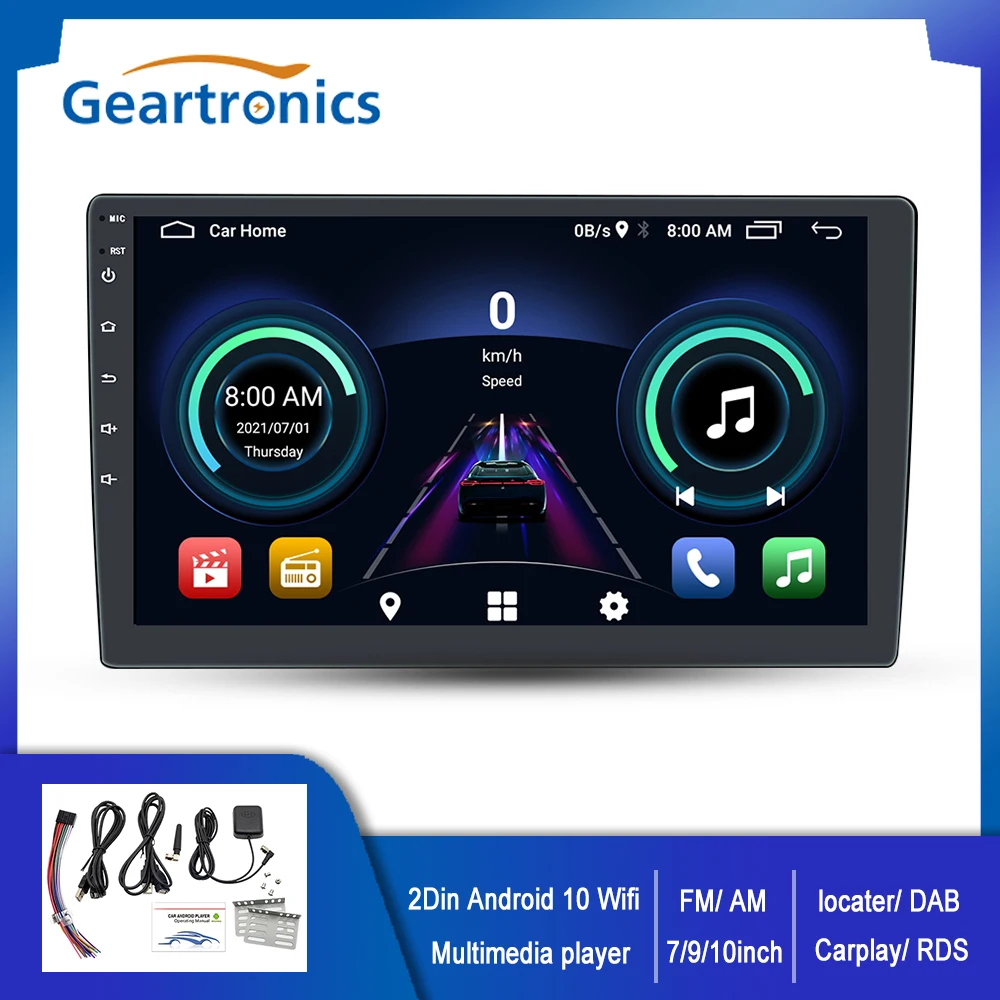 

2DIN Android10.1 Car Multimedia Player 7/9/10inch IPS Screen 1G+16G Bluetooth GPS USB WiFi In Dash Stereo FM AM RDS Auto Radio